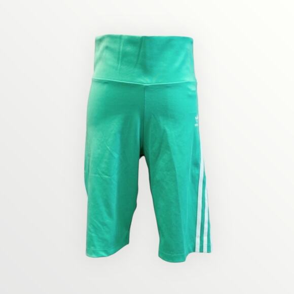 adidas Originals Mint Green 3-Stripes High Waist Bike Short NWT Size Medium - Picture 3 of 15